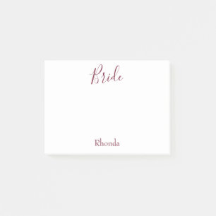 Post-it® Blanc et Bourgogne de jeune mariée