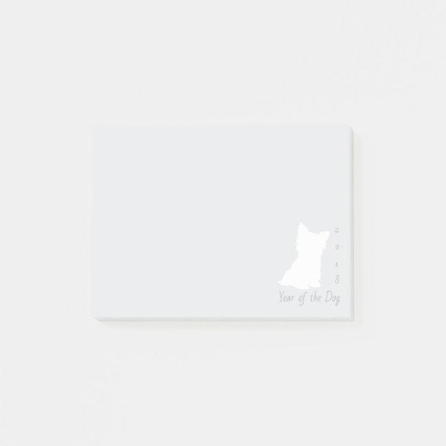 Post-it® Blanc mignon Chien chinois Nouvel An 2018 choisir  (Devant)
