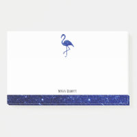 Blanc sur Bleu Faux Parties scintillant Flamant ro