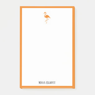 Post-it® Blanc sur flamant rose orange vif et bordure avec