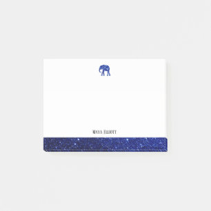 Post-it® Blanc sur Parties scintillant Faux Bleu Eléphant &