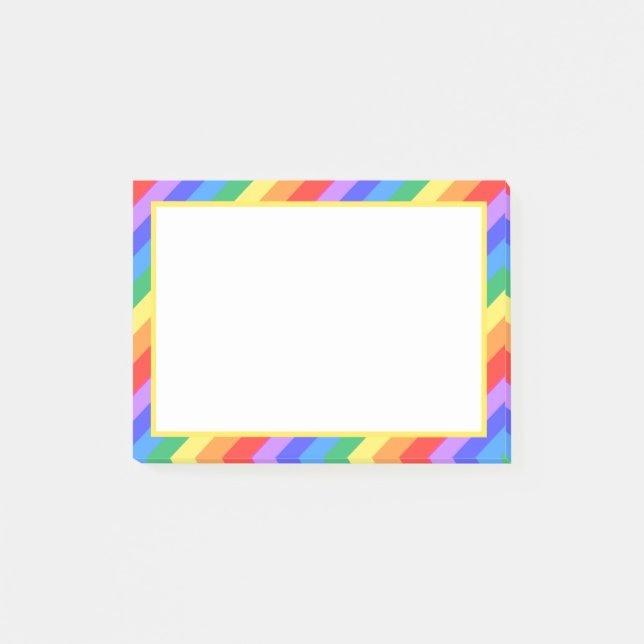 Post-it® Blanc sur rayures multicolores magnifiques (Devant)