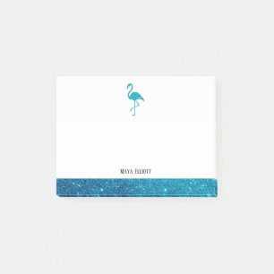 Post-it® Blanc sur Turquoise Parties scintillant Faux Flama