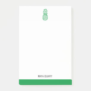 Post-it® Blanc & Vert Clair Ananas & Bordure, Nom