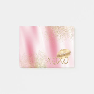 Post-it® Blanche rose et Gold Lièvres Kiss Parties scintill