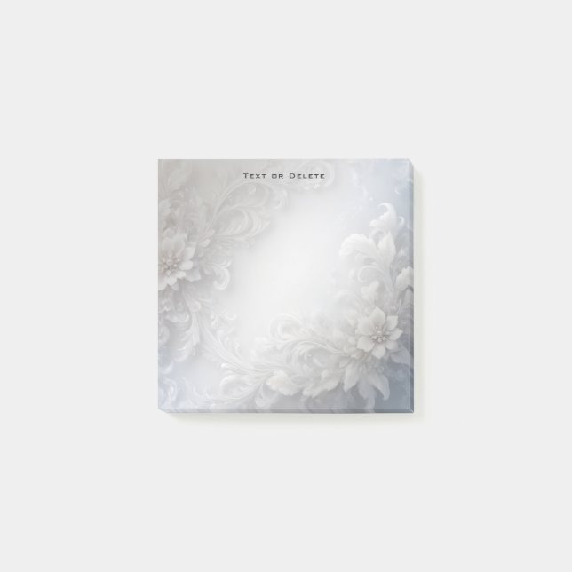 Post-it® Blancs fleuris billet il notes (Devant)