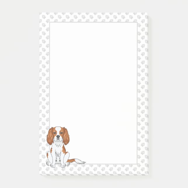 Post-it® Blenheim Cavalier King Charles Spaniel & Paws (Devant)