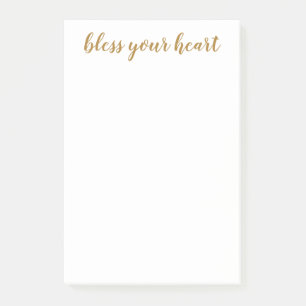 Post-it® Bless Your Heart Script Doré