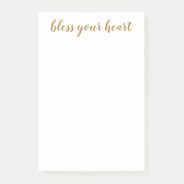 Post-it® Bless Your Heart Script Doré (Devant)