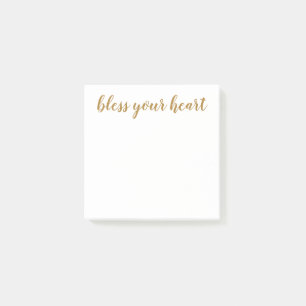Post-it® Bless Your Heart Script Doré