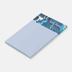 Post-it® Bleu Abstrait Personnalisé Poster Note 4x6