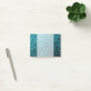 Post-it® Bleu aqua brillant faux paillettes scintille