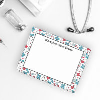 Bleu bleu rouge blanc Motif une note de l'infirmiè