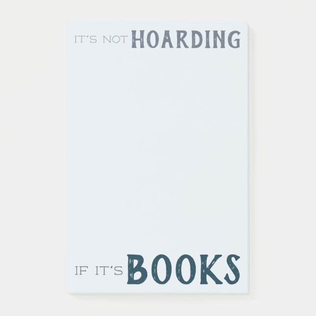 Post-it® Bleu Bookish "It's Not Hoarding" (Devant)