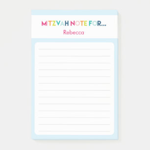 Post-it® Bleu clair Mitzvah Note : 4x6 Sticky Pad