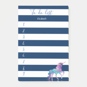 Post-it® Bleu de la Marine, Unicorne, À faire la liste