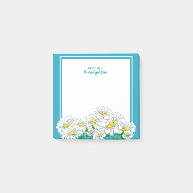 Post-it® Bleu de marguerite - Blanc (Devant)