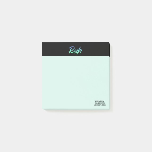 Post-it® Bleu de turquoise de Reiki de *~* et iridescent (Devant)