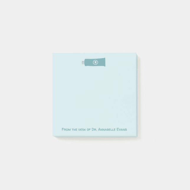 Post-it® Bleu dentifrice Tube messages dentaires (Devant)