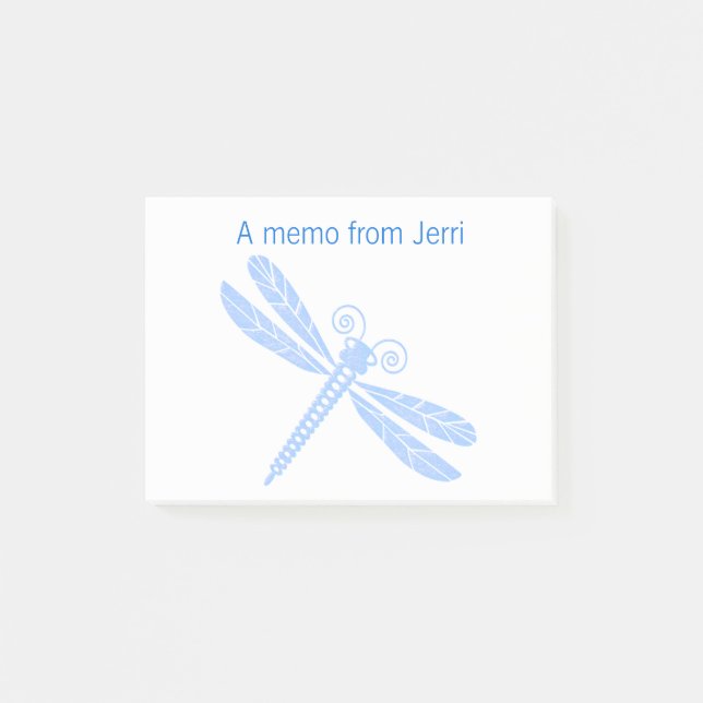 Post-it® Bleu Dragonfly It Note Pad (Devant)