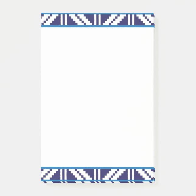 Post-it® Bleu et blanc letton Letton Ethnic Folk art (Devant)