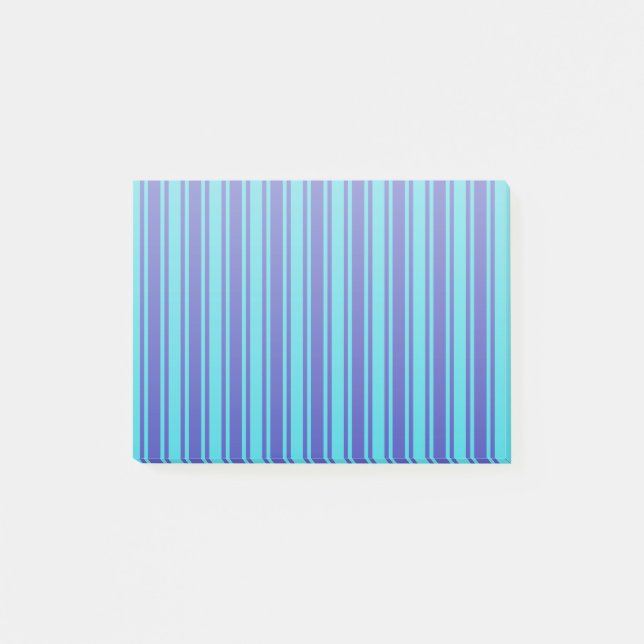 Post-it® Bleu et turquoise bandes bonbons (Devant)