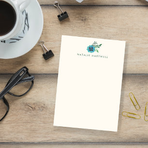 Post-it® Bleu floral personnalisé Notes collantes