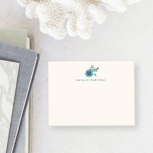 Post-it® Bleu floral personnalisé Notes collantes (Créateur téléchargé)