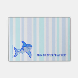 Post-it® Bleu grand requin blanc Grandes bandes de couleur 