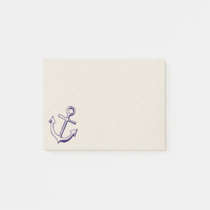 Post-it® Bleu marine nautique Ancre de bateau Marin Brun Cl