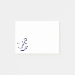 Post-it® Bleu marine nautique Ancre de bateau Marin Plage