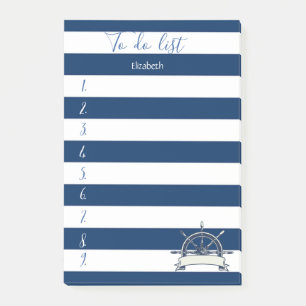 Post-it® Bleu marine rayé, liste de tâches à faire avec rou
