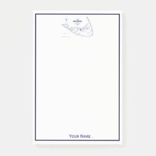 Post-it® Bleu marine vintage de carte de mA d'île de
