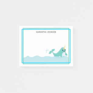 Post-it® Bleu Narval s'éclaboussant dans l'eau