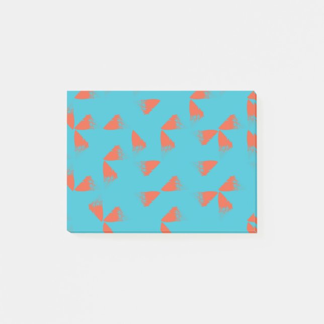 Post-it® Bleu, orange, dynamique, motif géométrique tendanc (Devant)
