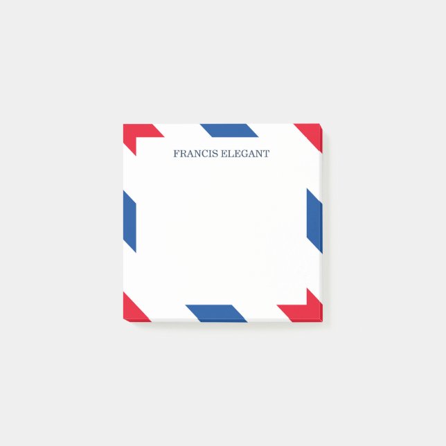 Post-it® Bleu rouge Bleu rayé Personnalisé Post-it Notes (Devant)