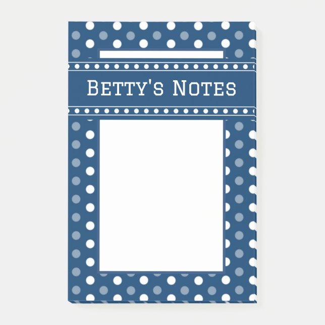 Post-it® Bleu Royal à pois (Devant)