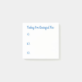 Post-it® Bleu Simple Sur Gratitude Blanche