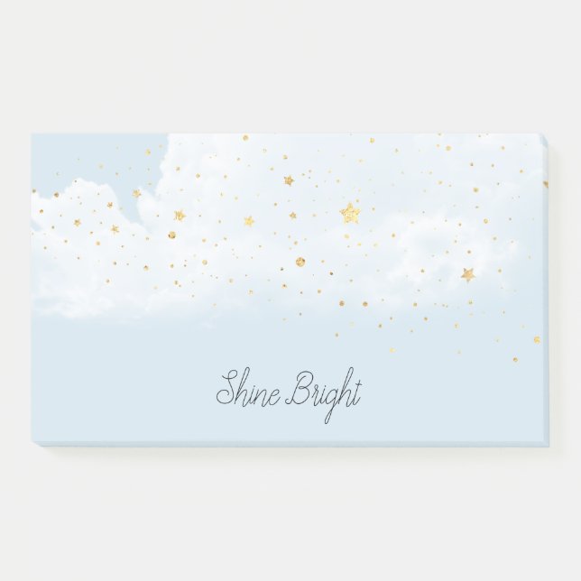 Post-it® Bleu Sky Gold Stars (Devant)