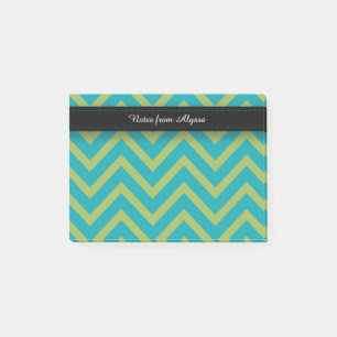 Post-it® Bleu / Turquoise et vert Chevron