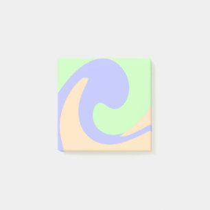 Post-it® Bleu vert ombre fluide marbre boho audacieux motif