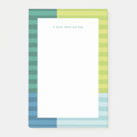 Bleu vert rayures amusant cadre coloré personnalis