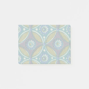 Post-it® Bleu vert Rustique Boho Motif circulaire géométriq