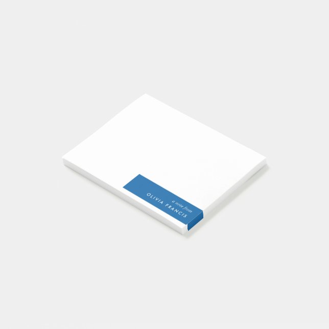 Post-it® Bloc de couleur moderne bleu royal simple (Incliné)