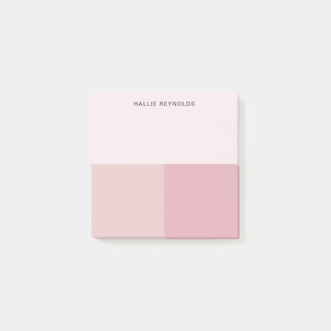 Post-it® Bloc de couleur Monogramme Rose Pâle Pastel (Devant)
