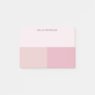 Post-it® Bloc de couleur Monogramme Rose Pâle Pastel