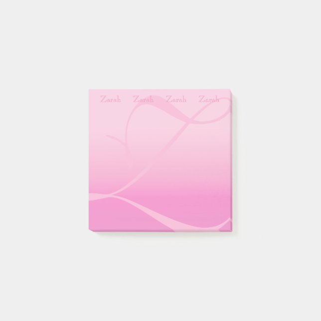 Post-it® Bloc de couleur monographique Joli rose pastel (Devant)