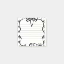 Bloc-notes adhésif 3x3 Notes à ruban noir vintage