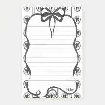 Bloc-notes adhésif 4x6 Notes Black Bow