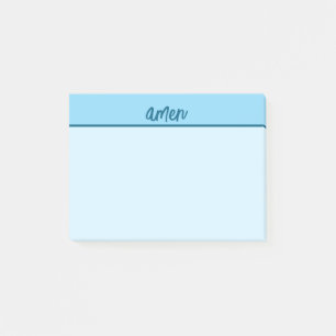 Post-it® Bloc-notes adhésif bleu Christian AMEN Typologie d